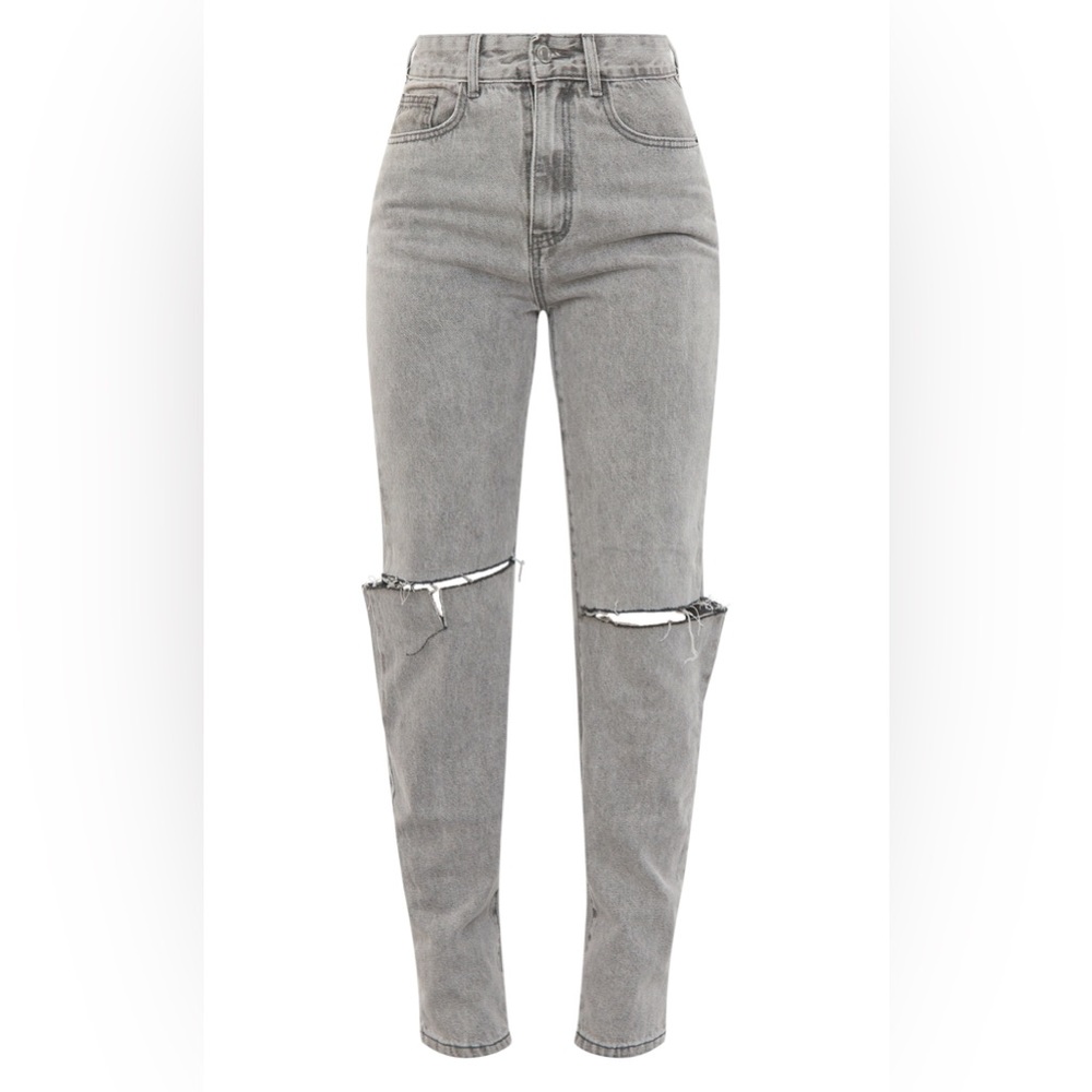 NWT Pretty Little Thing Jeans Straight-Legged GreyWash